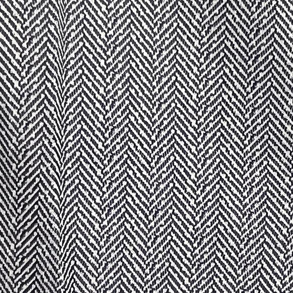 Vintage 70s Size Large Blue Herringbone Polyester Dart Collar Button Blouse Top - Picture 6 of 7